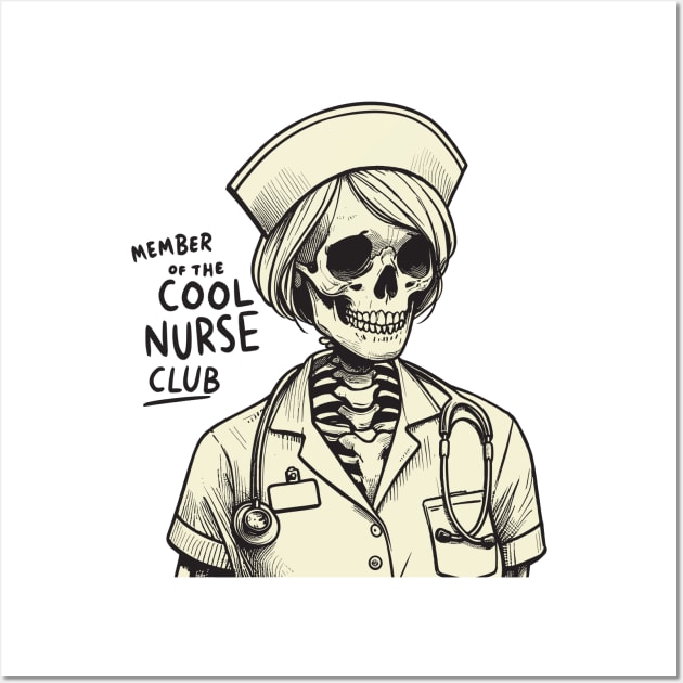 Skeleton Nurse Wall Art by Yopi